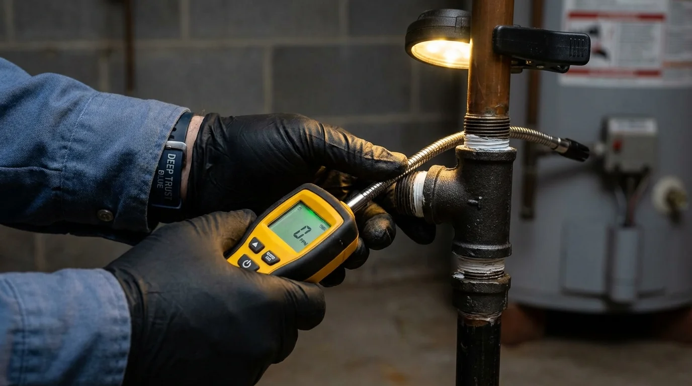 Gas leak detection with electronic sniffer by Johns Plumbing LLC in Twentynine Palms