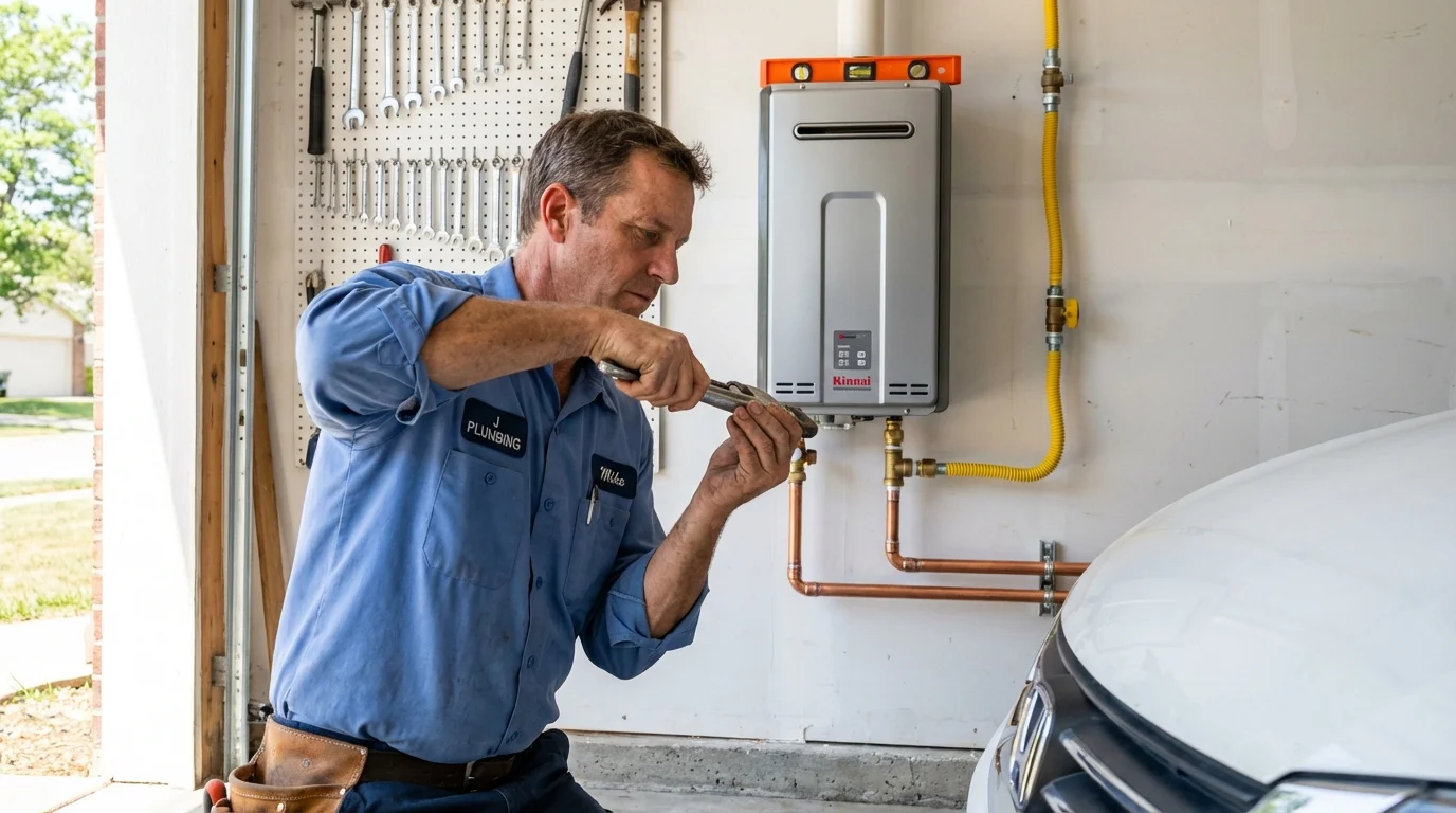 Tankless water heater installation by a Johns Plumbing LLC plumber in Twentynine Palms